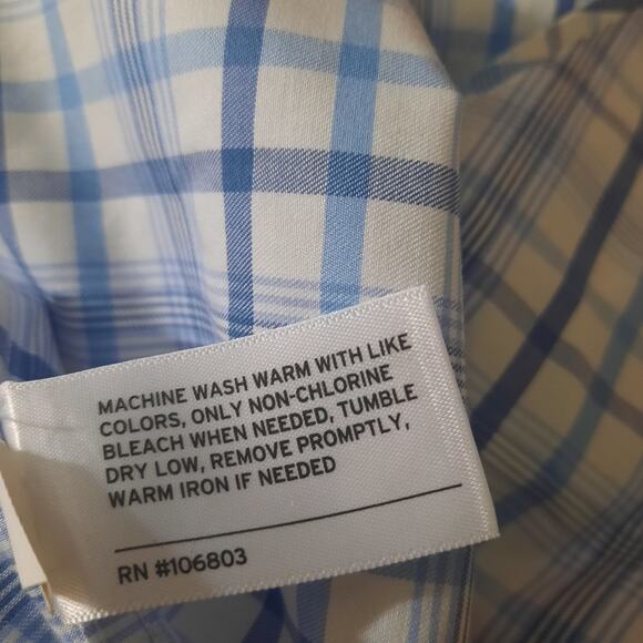 Duluth Trading Co Mens Blue Wrinklefighter Long Sleeve Button Shirt Size 4X - Picture 5 of 6